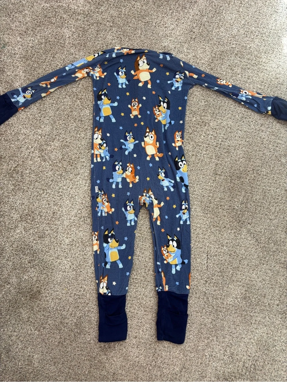 Little Sleepies Bluey Bamboo Zippy Pajamas One Piece Blue Size 6-12 months